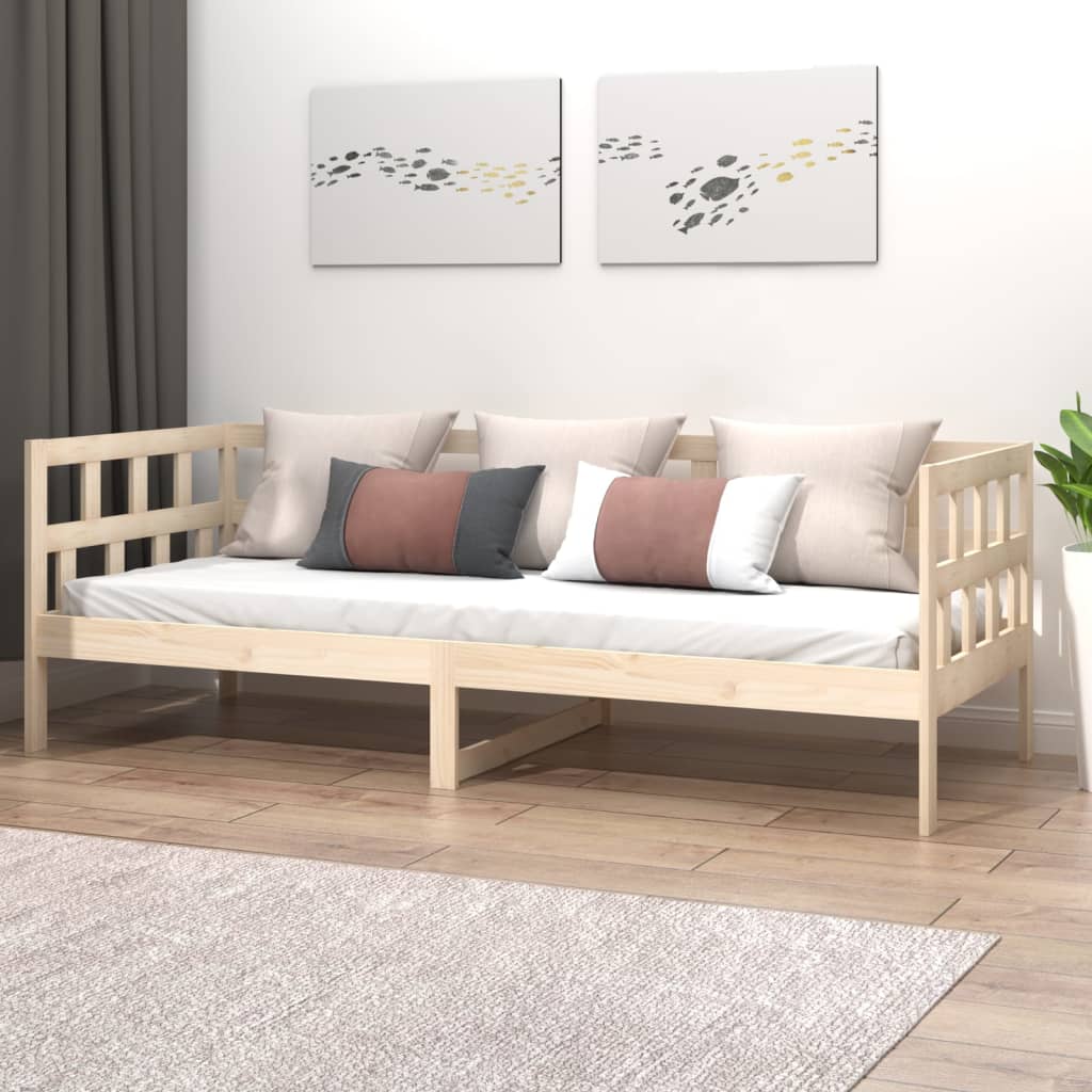 vidaXL Sofá cama sin colchón madera maciza de pino 90x200 cm