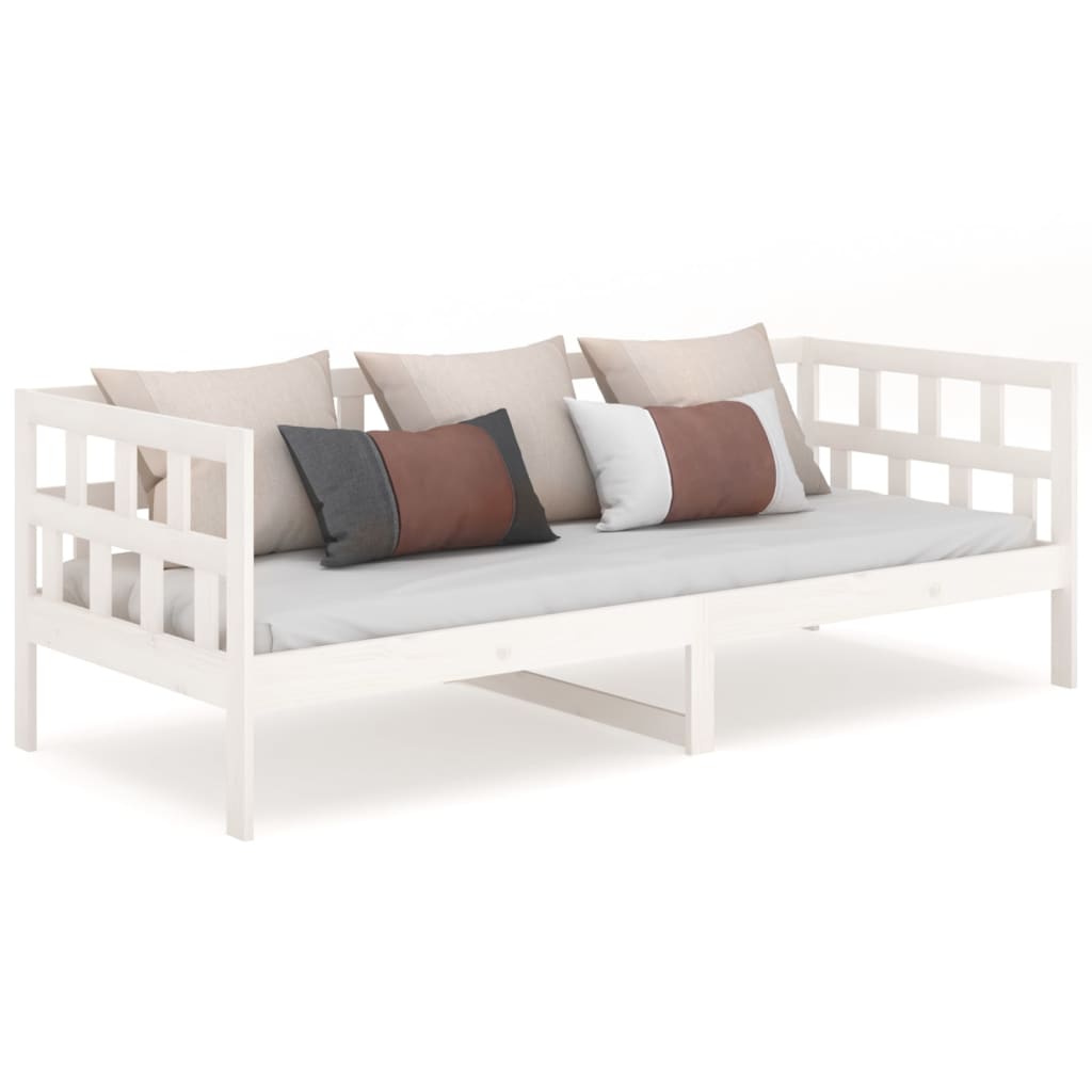 vidaXL Sofá cama sin colchón madera maciza de pino blanco 90x200 cm