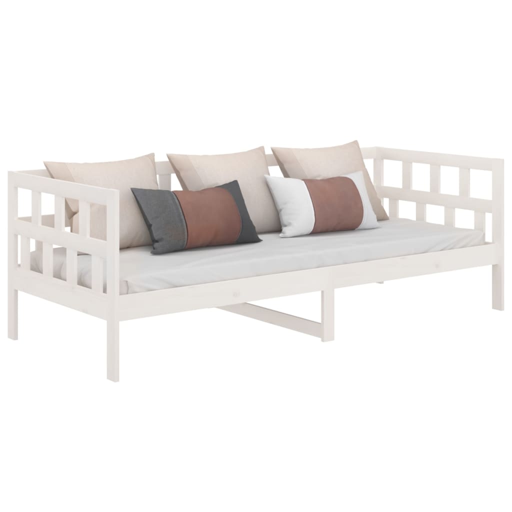 vidaXL Sofá cama sin colchón madera maciza de pino blanco 90x200 cm