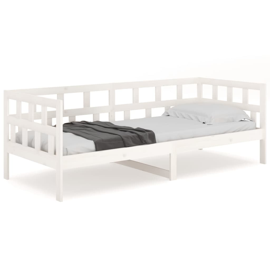 vidaXL Sofá cama sin colchón madera maciza de pino blanco 90x200 cm