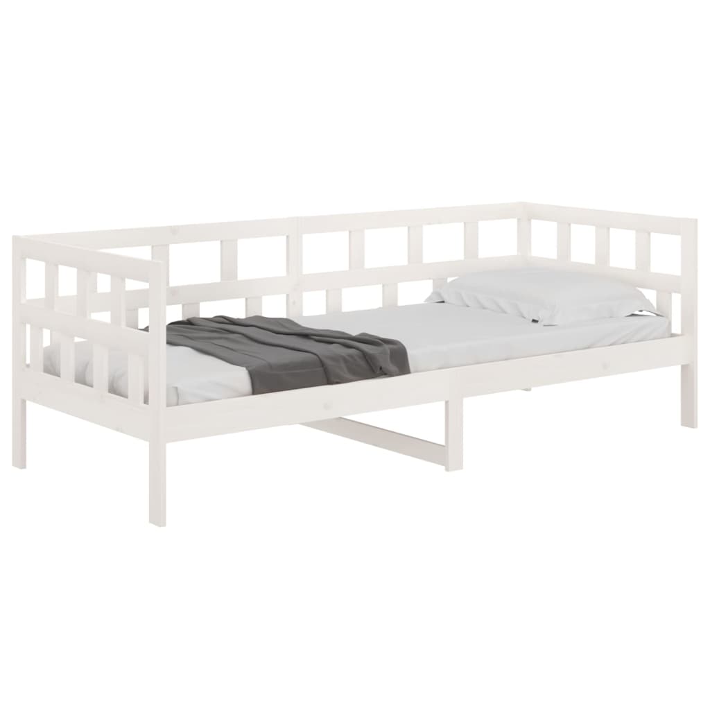 vidaXL Sofá cama sin colchón madera maciza de pino blanco 90x200 cm