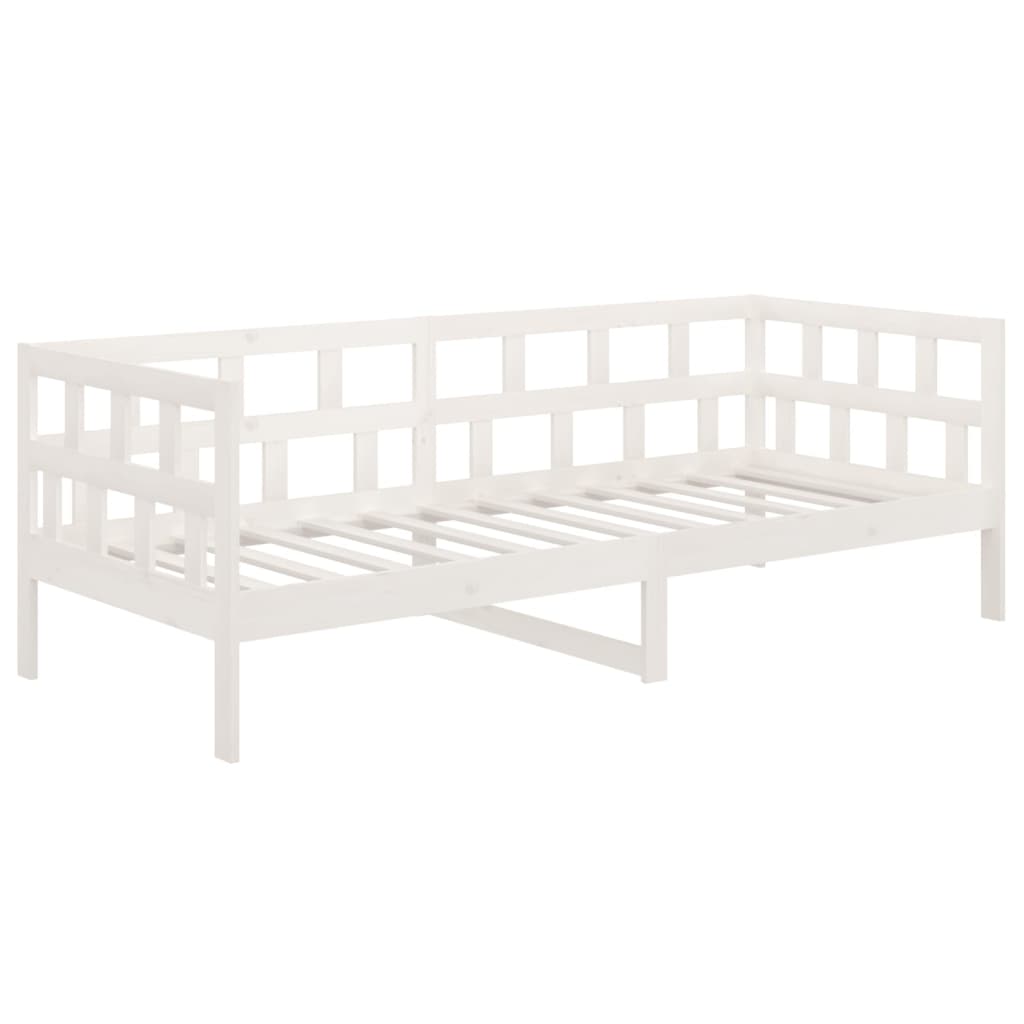 vidaXL Sofá cama sin colchón madera maciza de pino blanco 90x200 cm