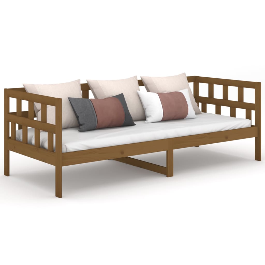 vidaXL Sofá cama madera maciza de pino marrón miel 80x200 cm