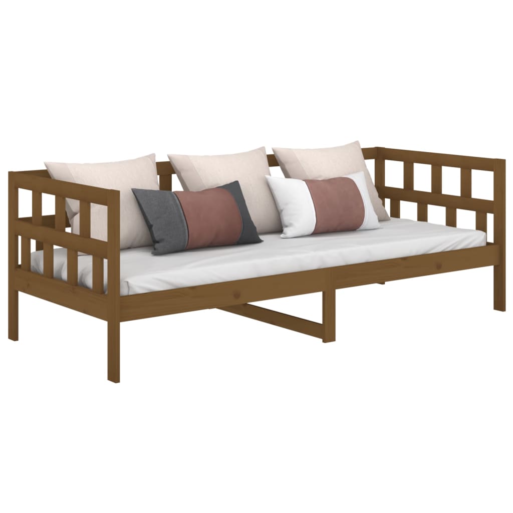 vidaXL Sofá cama madera maciza de pino marrón miel 80x200 cm