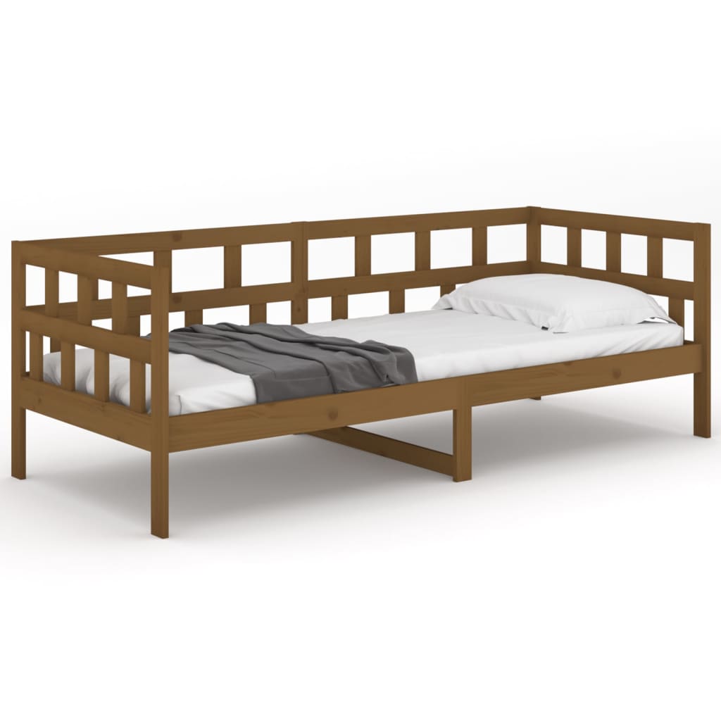 vidaXL Sofá cama madera maciza de pino marrón miel 80x200 cm