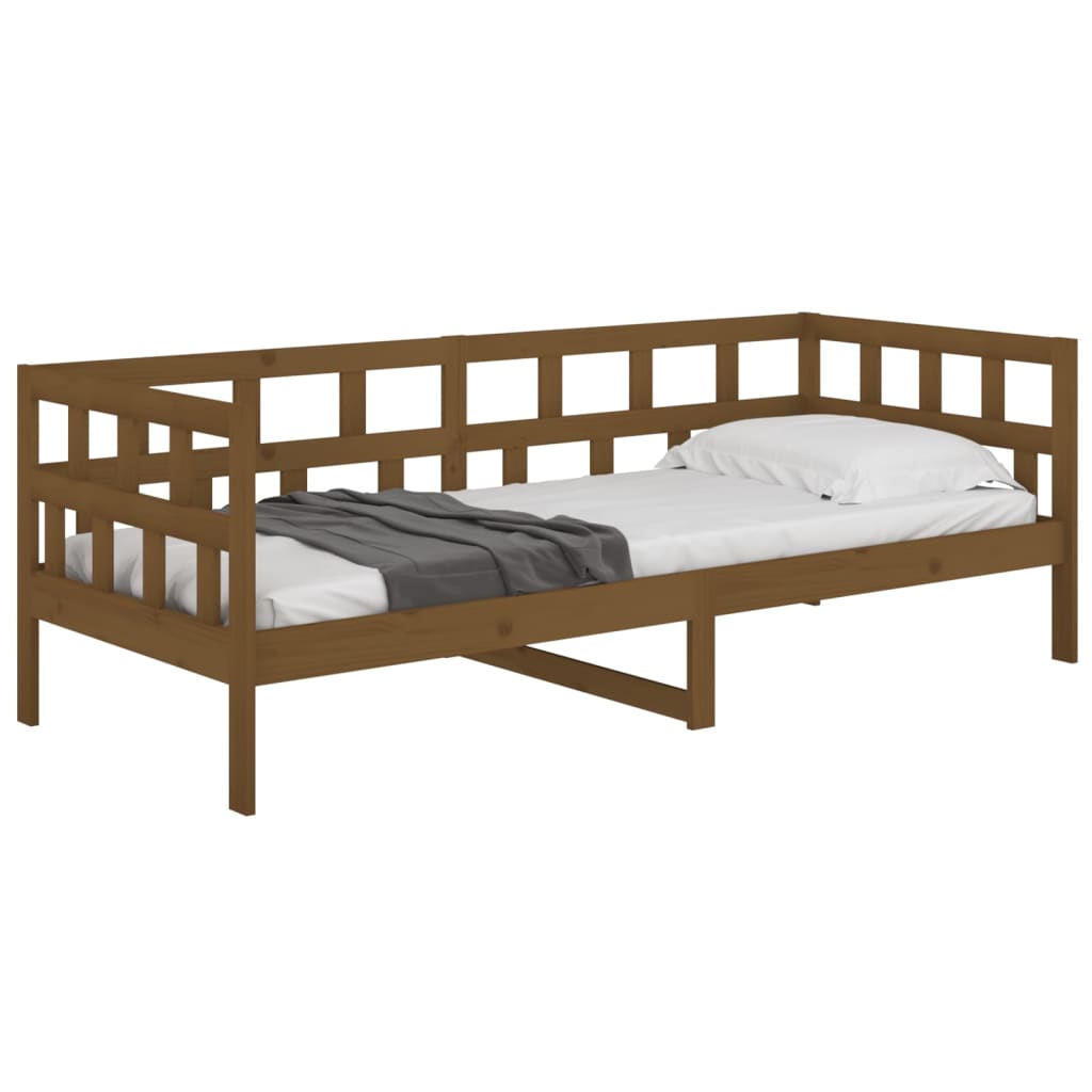 vidaXL Sofá cama madera maciza de pino marrón miel 80x200 cm