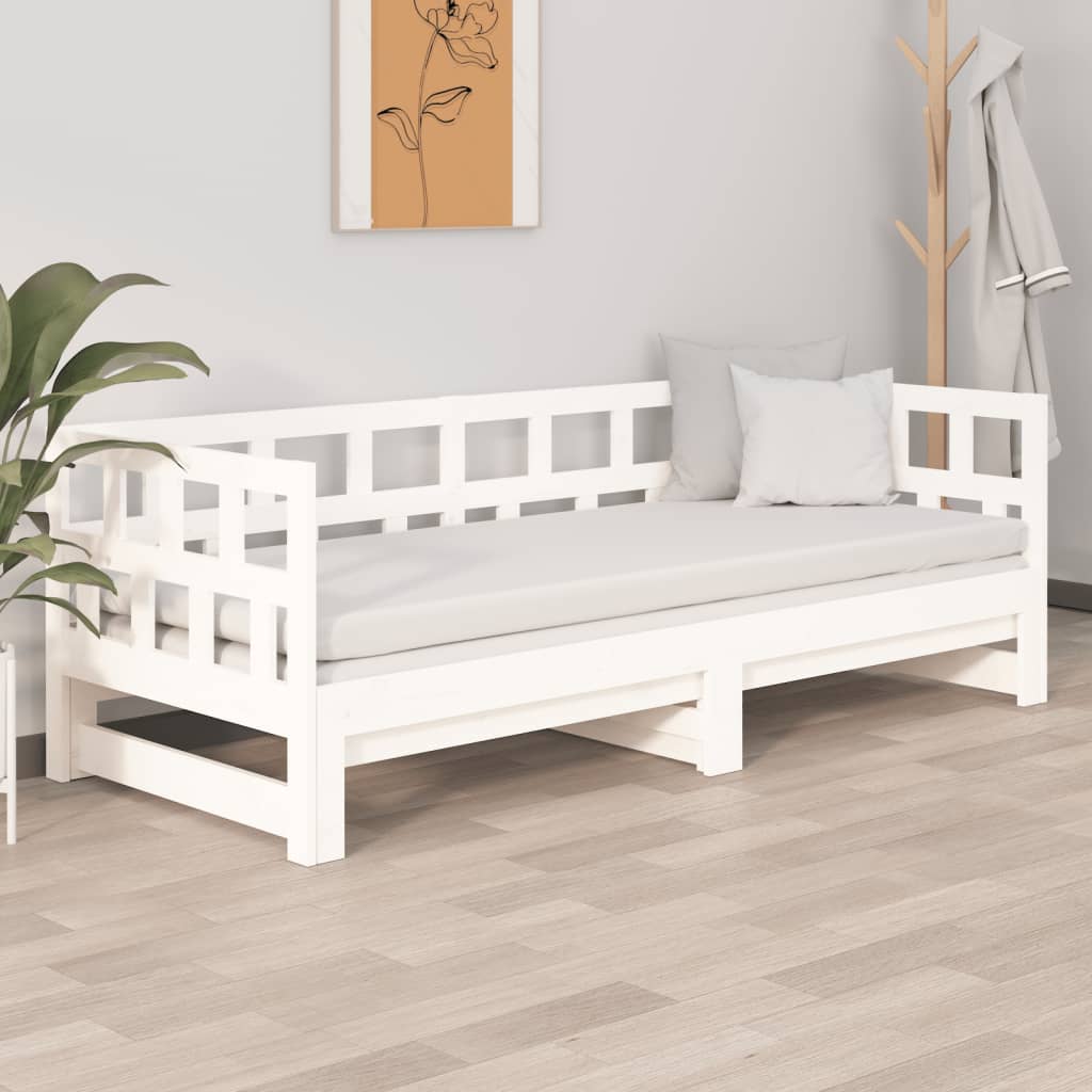 vidaXL Sofá cama extraíble sin colchón blanco 2x(90x200) cm