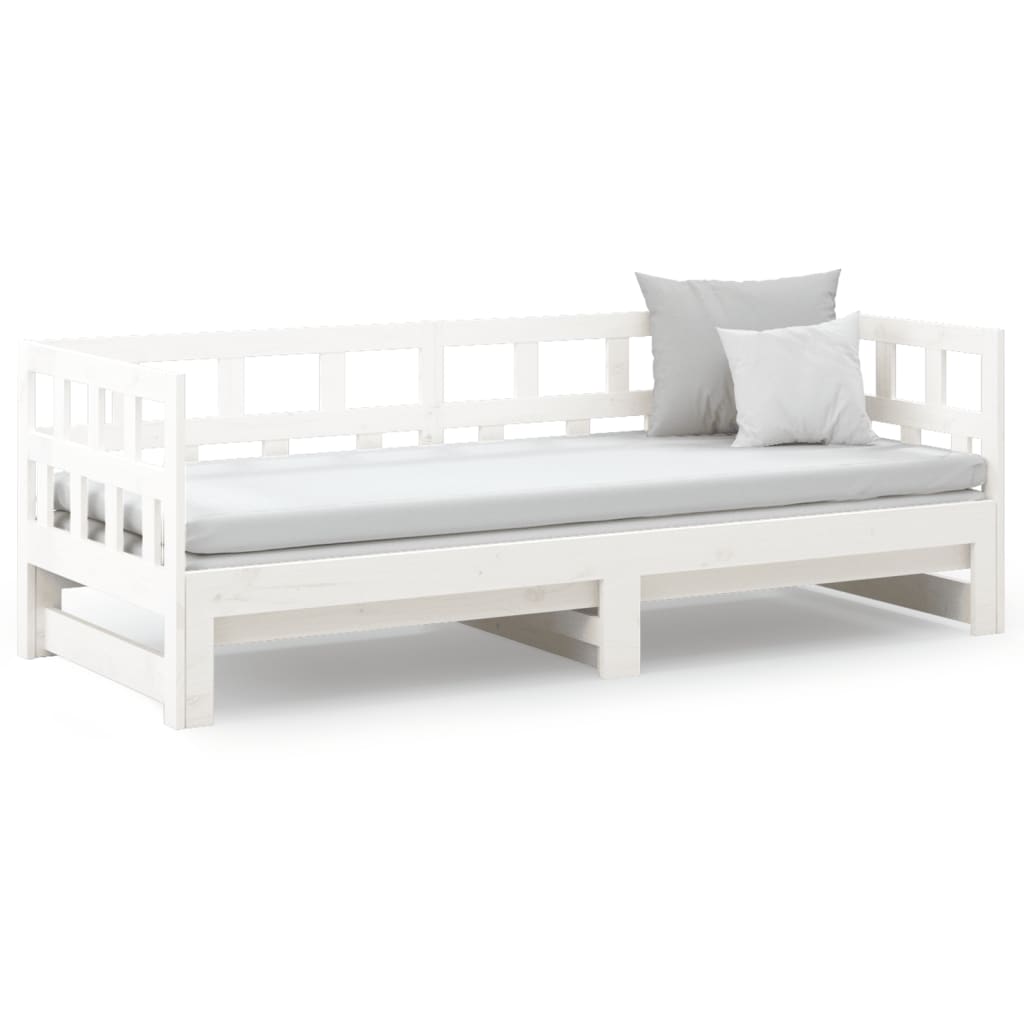 vidaXL Sofá cama extraíble sin colchón blanco 2x(90x200) cm