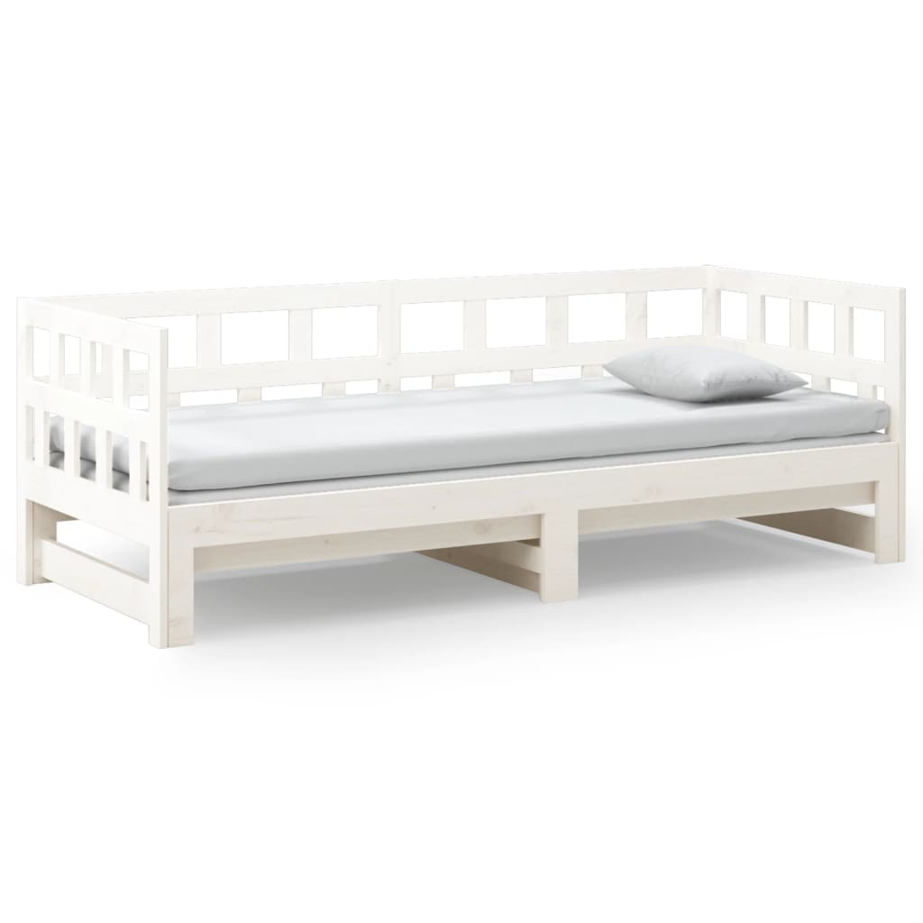 vidaXL Sofá cama extraíble sin colchón blanco 2x(90x200) cm