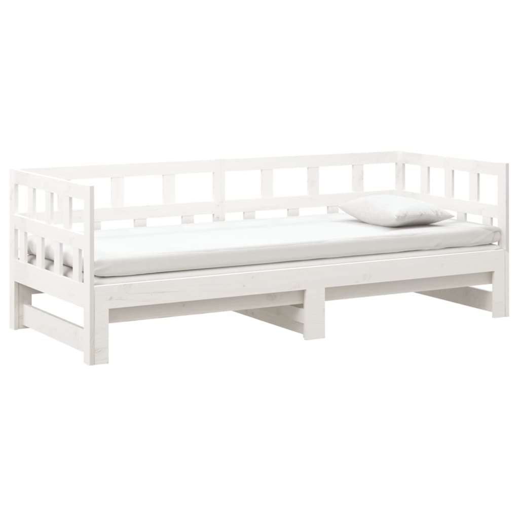 vidaXL Sofá cama extraíble sin colchón blanco 2x(90x200) cm