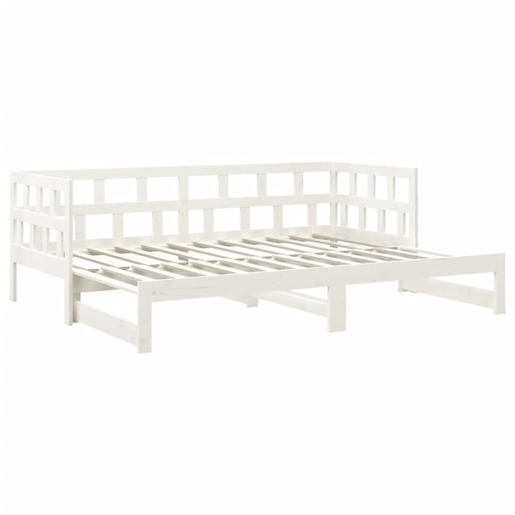 vidaXL Sofá cama extraíble sin colchón blanco 2x(90x200) cm