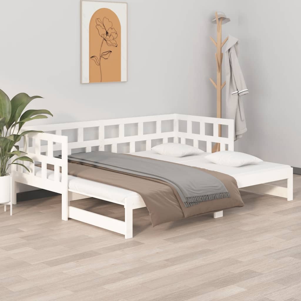 vidaXL Sofá cama extraíble sin colchón blanco 2x(90x200) cm