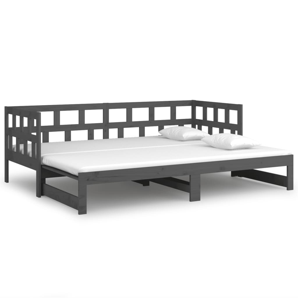 vidaXL Sofá cama extraíble sin colchón gris 2x(90x200) cm