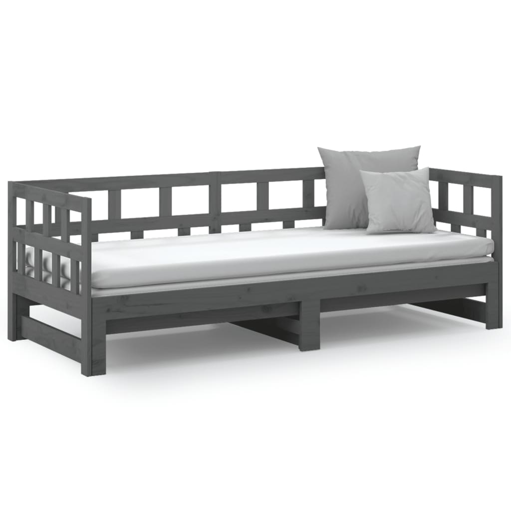 vidaXL Sofá cama extraíble sin colchón gris 2x(90x200) cm