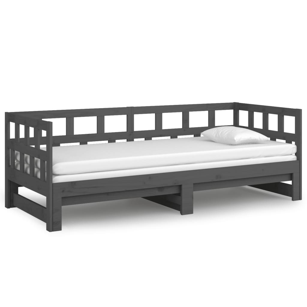 vidaXL Sofá cama extraíble sin colchón gris 2x(90x200) cm