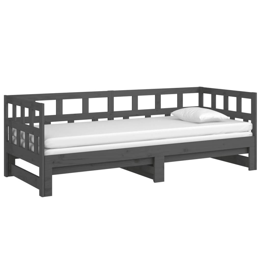 vidaXL Sofá cama extraíble sin colchón gris 2x(90x200) cm