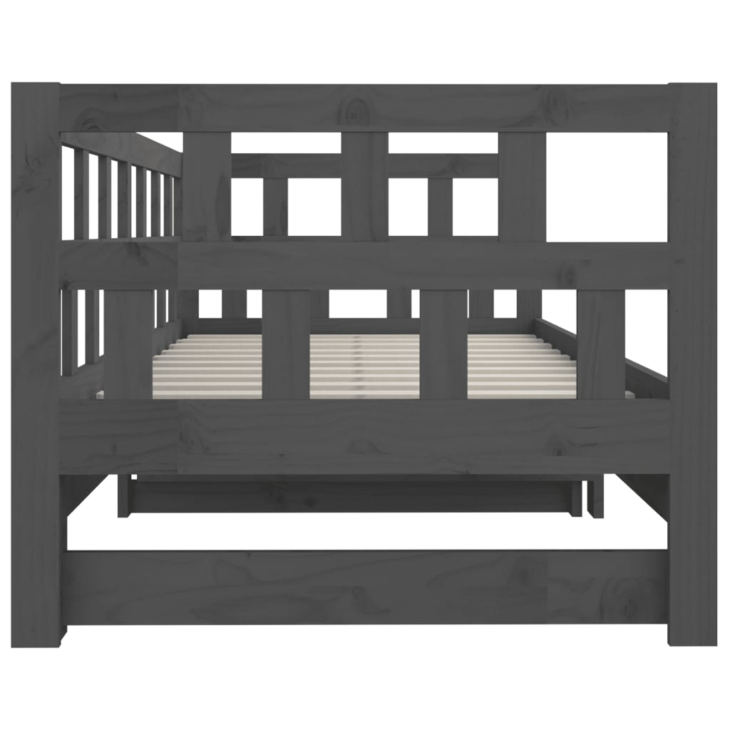 vidaXL Sofá cama extraíble sin colchón gris 2x(90x200) cm