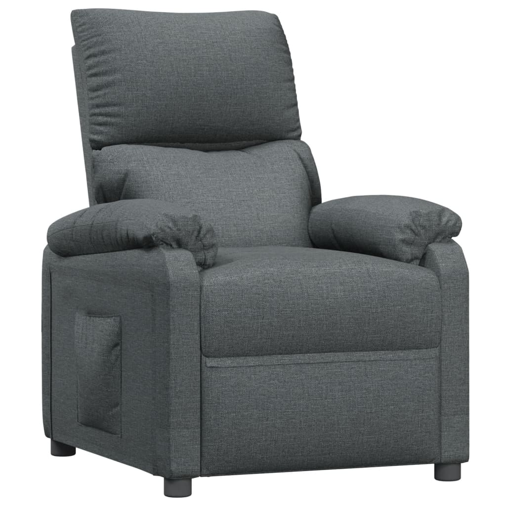 vidaXL Sillón reclinable de tela gris oscuro