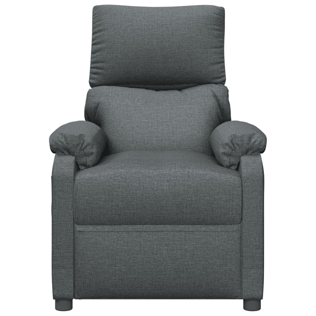 vidaXL Sillón reclinable de tela gris oscuro