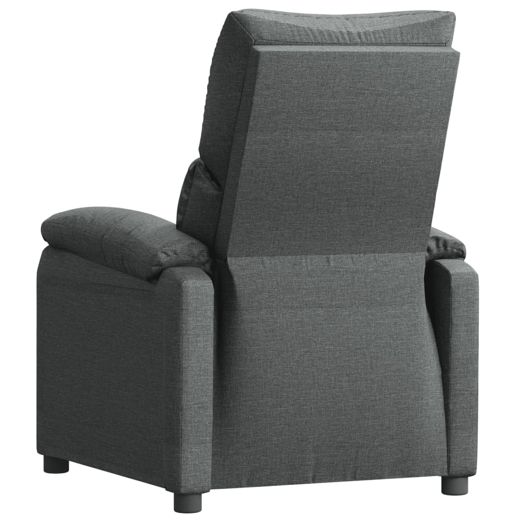 vidaXL Sillón reclinable de tela gris oscuro