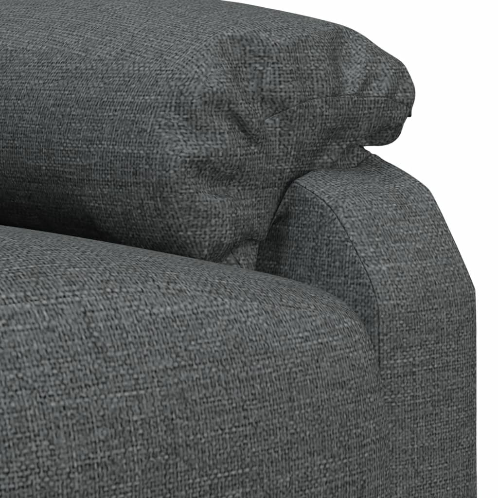 vidaXL Sillón reclinable de tela gris oscuro