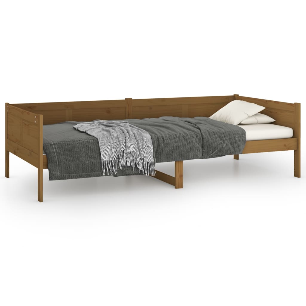 vidaXL Sofá cama madera maciza de pino marrón miel 80x200 cm