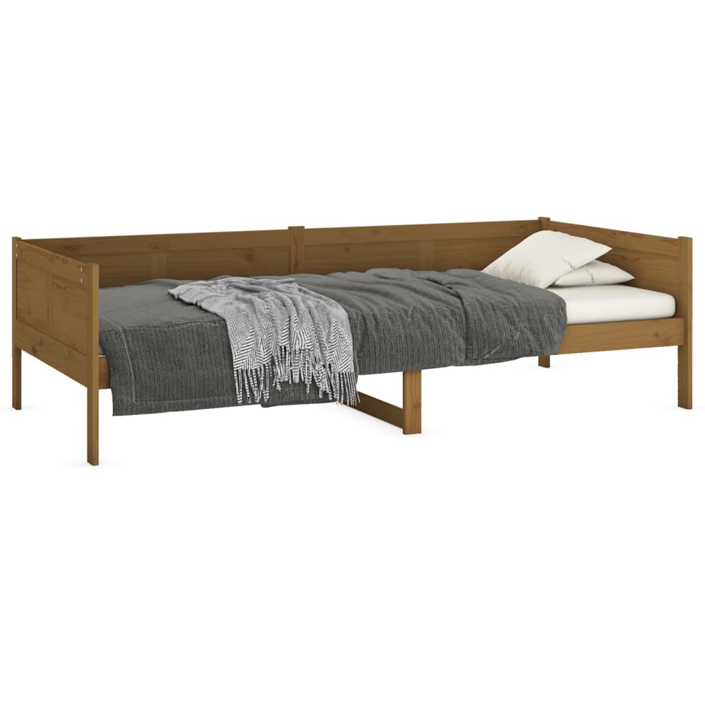 vidaXL Sofá cama madera maciza de pino marrón miel 80x200 cm