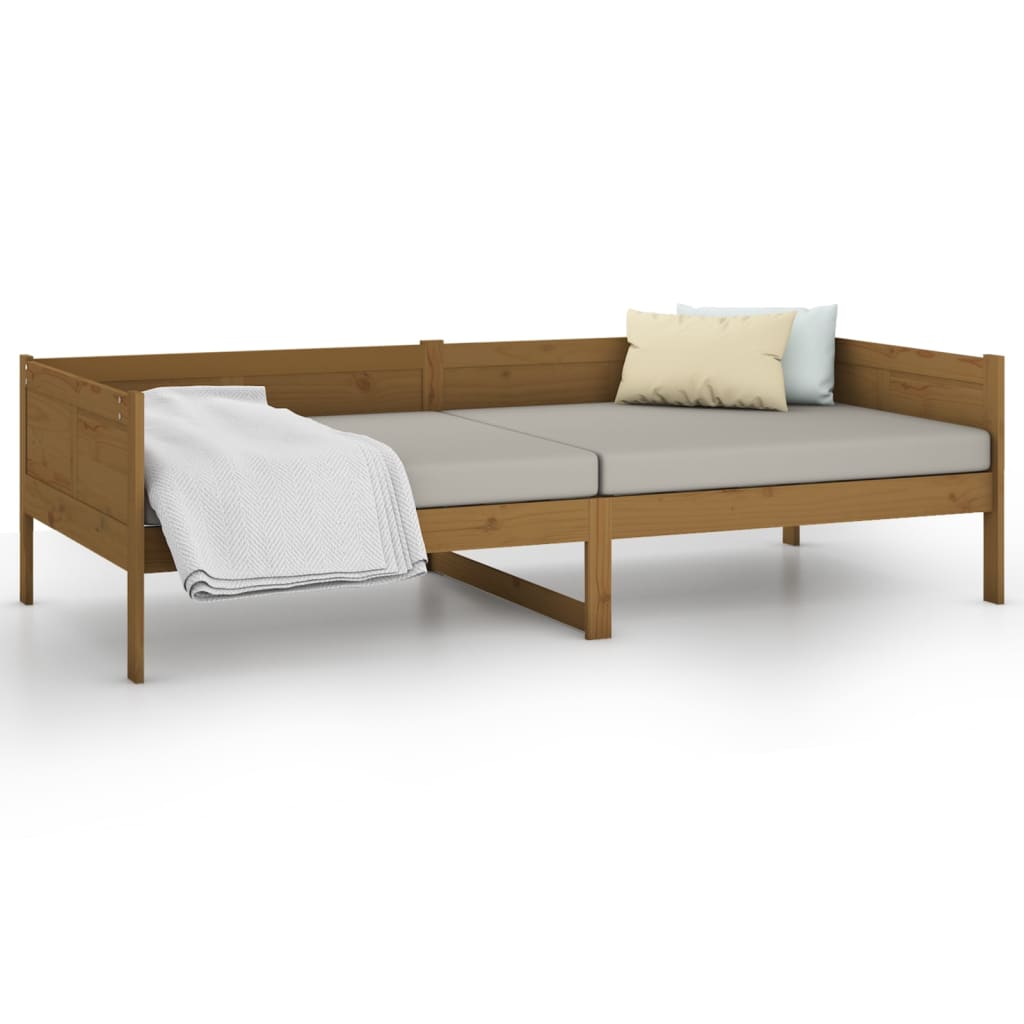 vidaXL Sofá cama madera maciza de pino marrón miel 80x200 cm