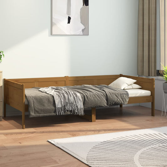 vidaXL Sofá cama madera maciza de pino marrón miel 80x200 cm