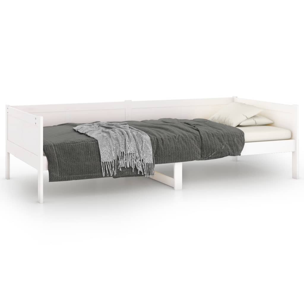 vidaXL Sofá cama madera maciza de pino blanco 90x190 cm