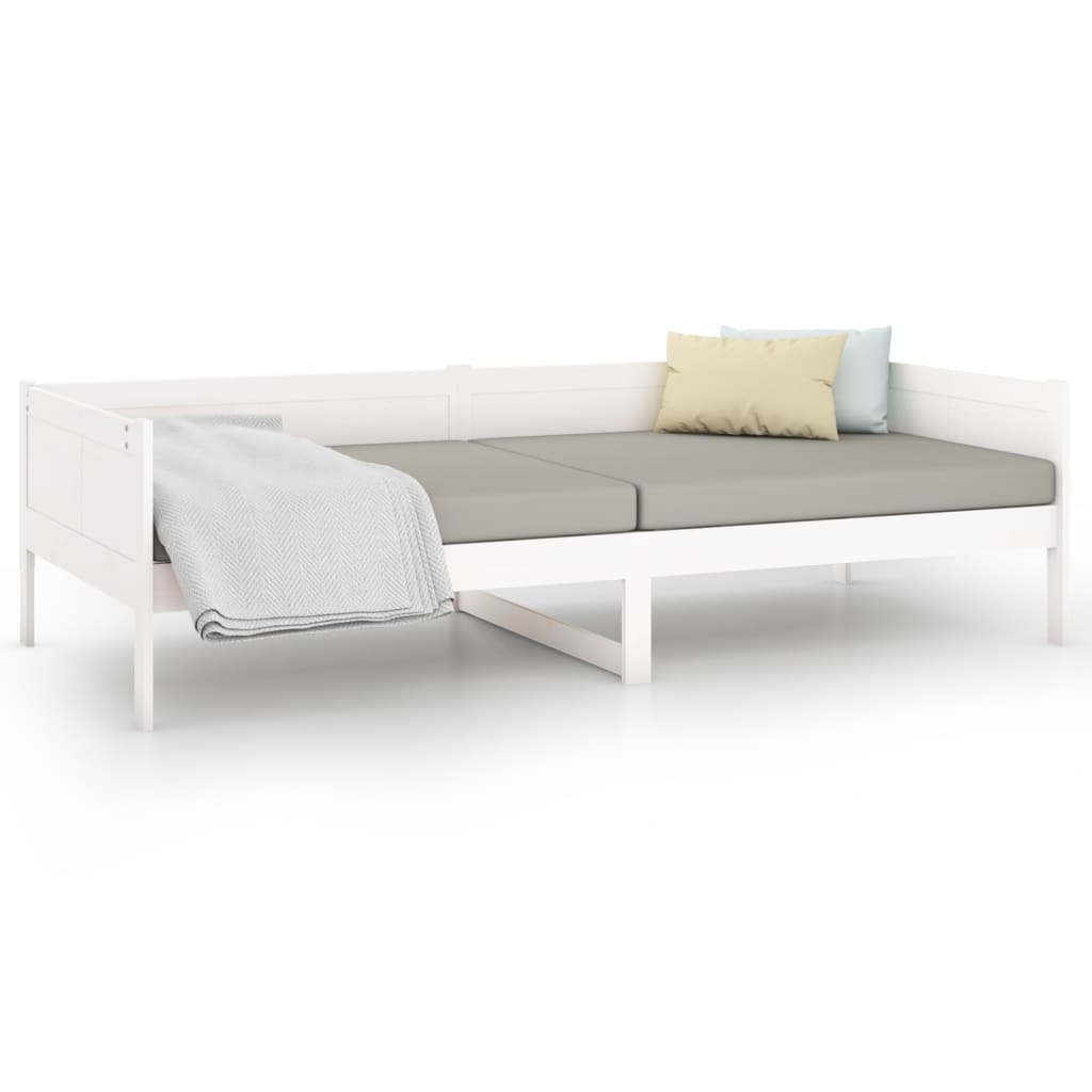 vidaXL Sofá cama madera maciza de pino blanco 90x190 cm