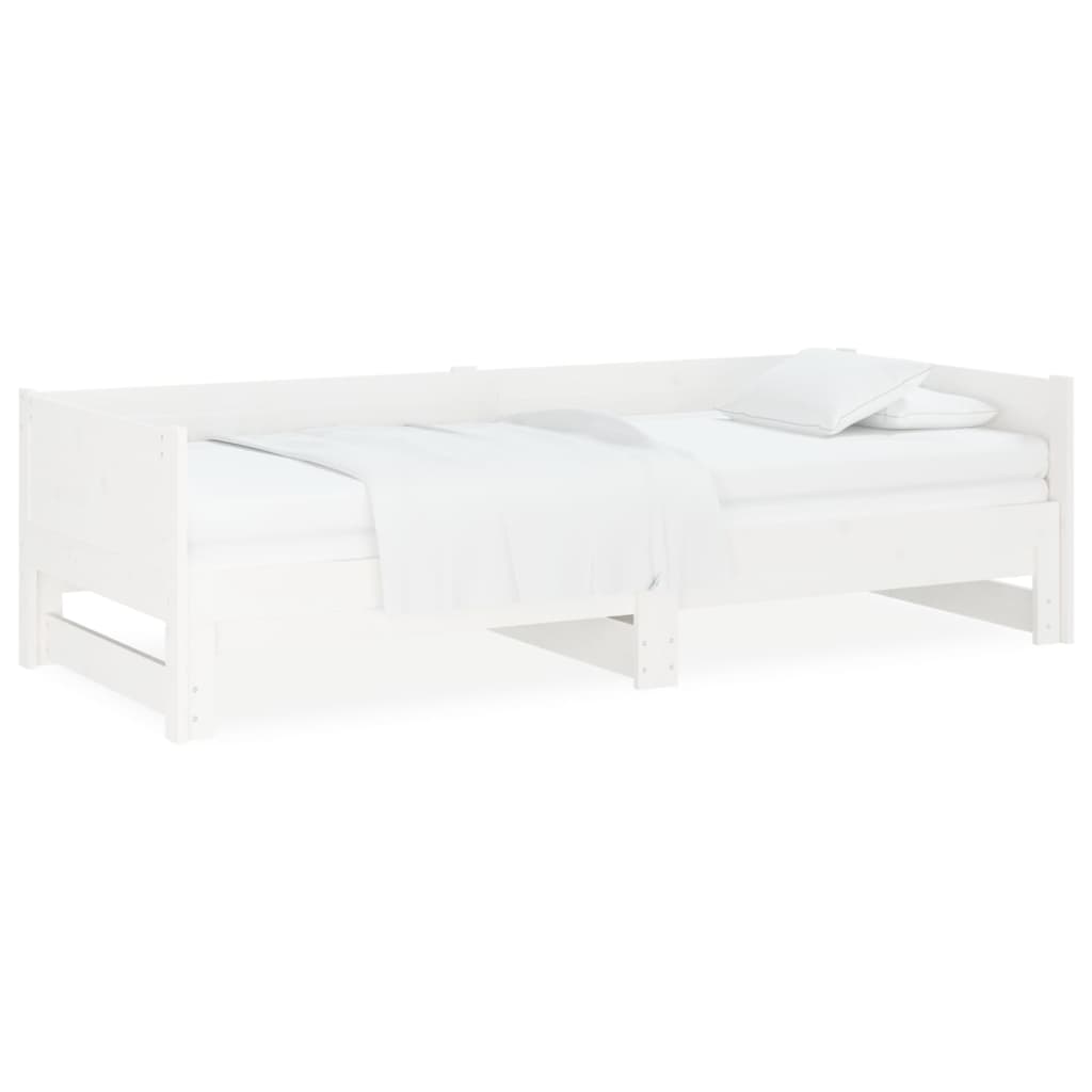 vidaXL Sofá cama extraíble sin colchón blanco 2x(90x200) cm