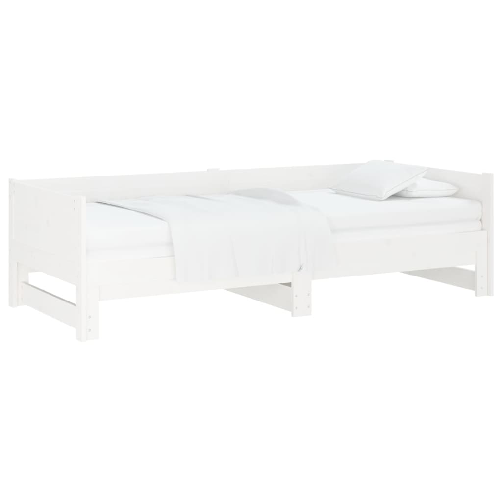 vidaXL Sofá cama extraíble sin colchón blanco 2x(90x200) cm