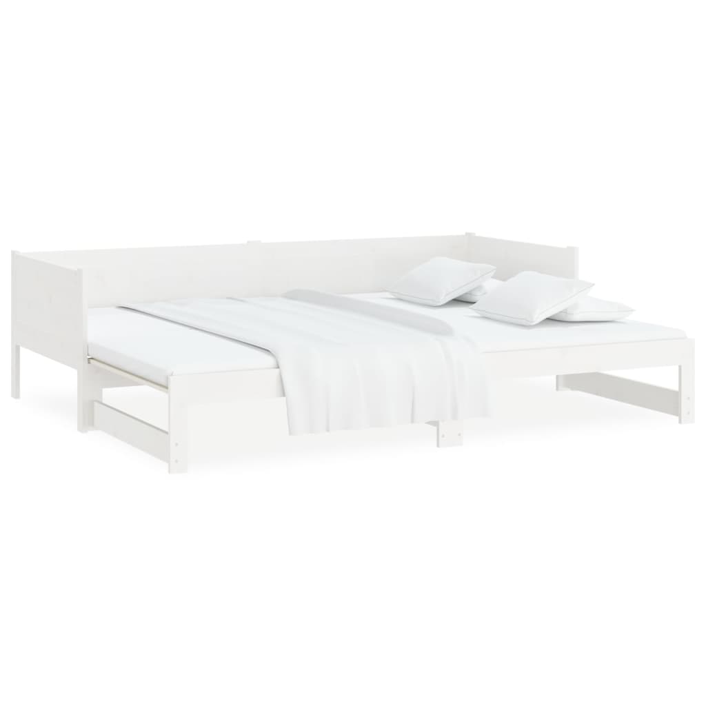 vidaXL Sofá cama extraíble sin colchón blanco 2x(90x200) cm