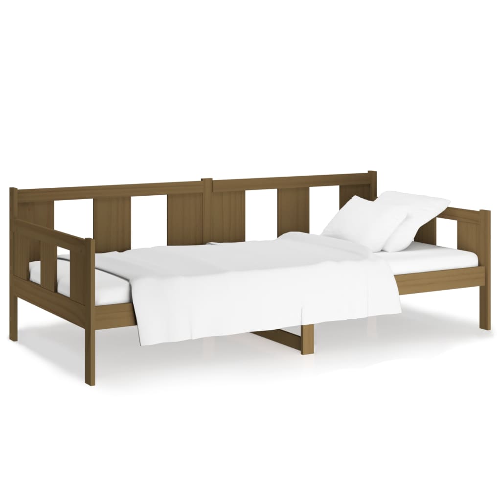 vidaXL Sofá cama sin colchón madera maciza pino marrón miel 90x200 cm