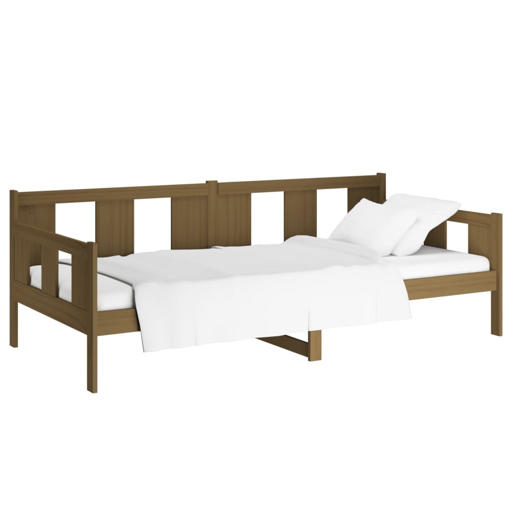 vidaXL Sofá cama sin colchón madera maciza pino marrón miel 90x200 cm