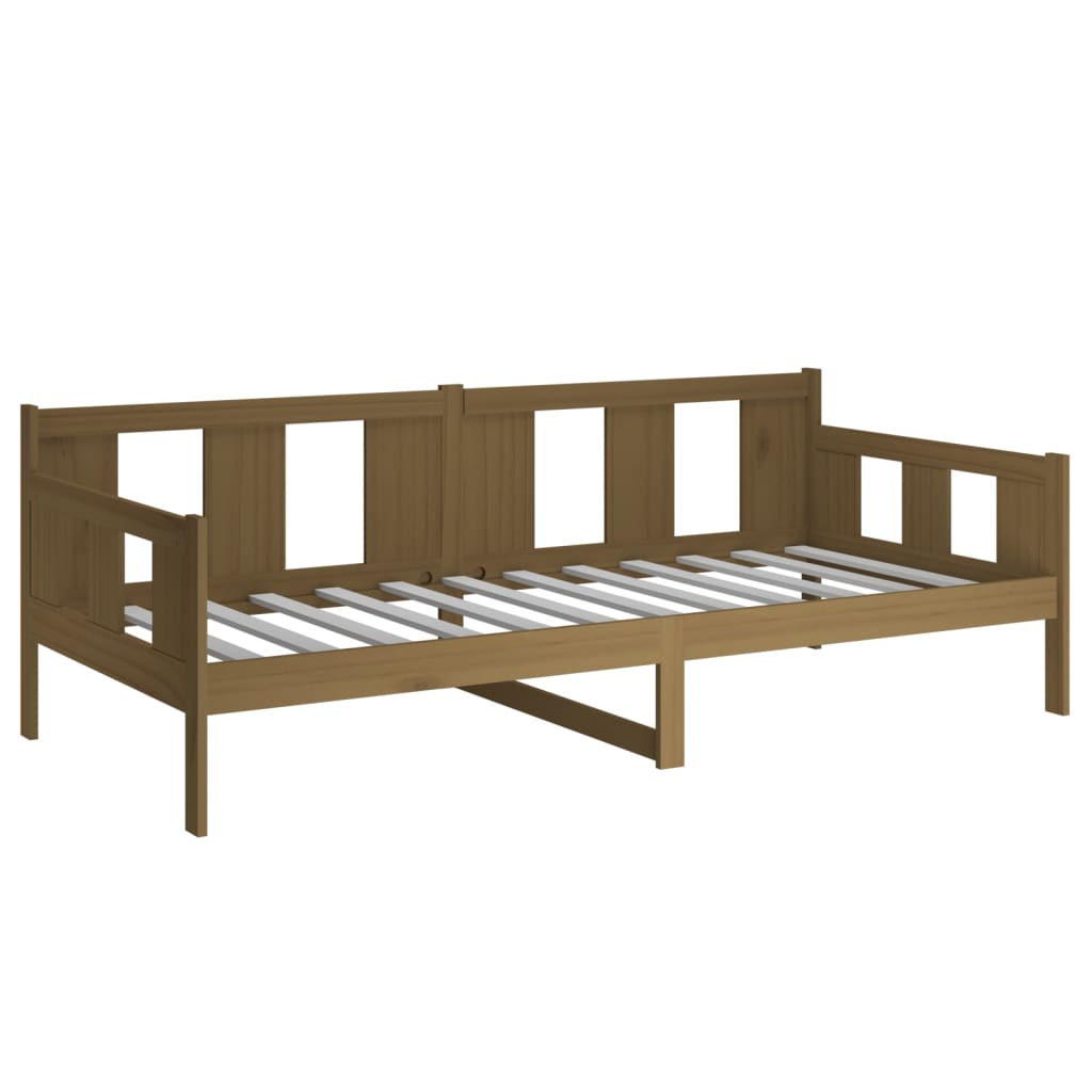 vidaXL Sofá cama sin colchón madera maciza pino marrón miel 90x200 cm