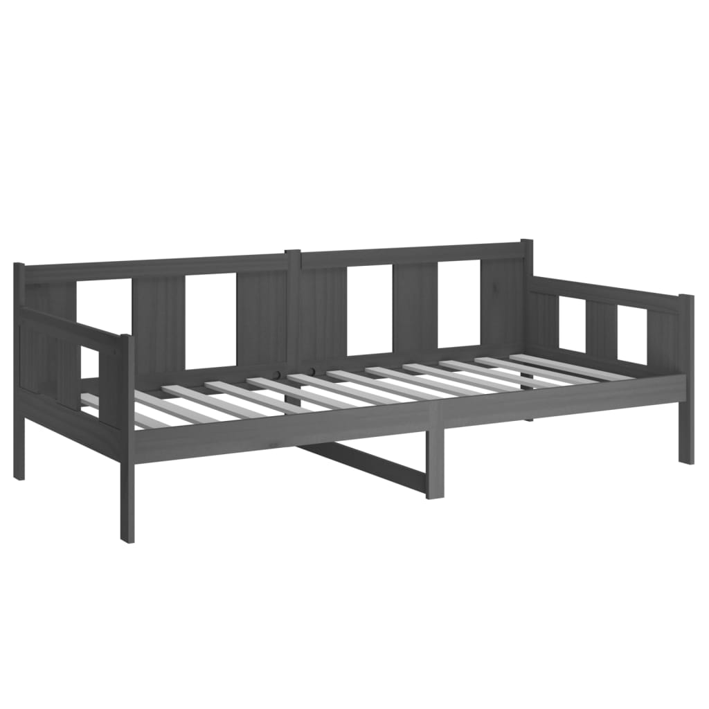 vidaXL Sofá cama madera maciza de pino gris 80x200 cm