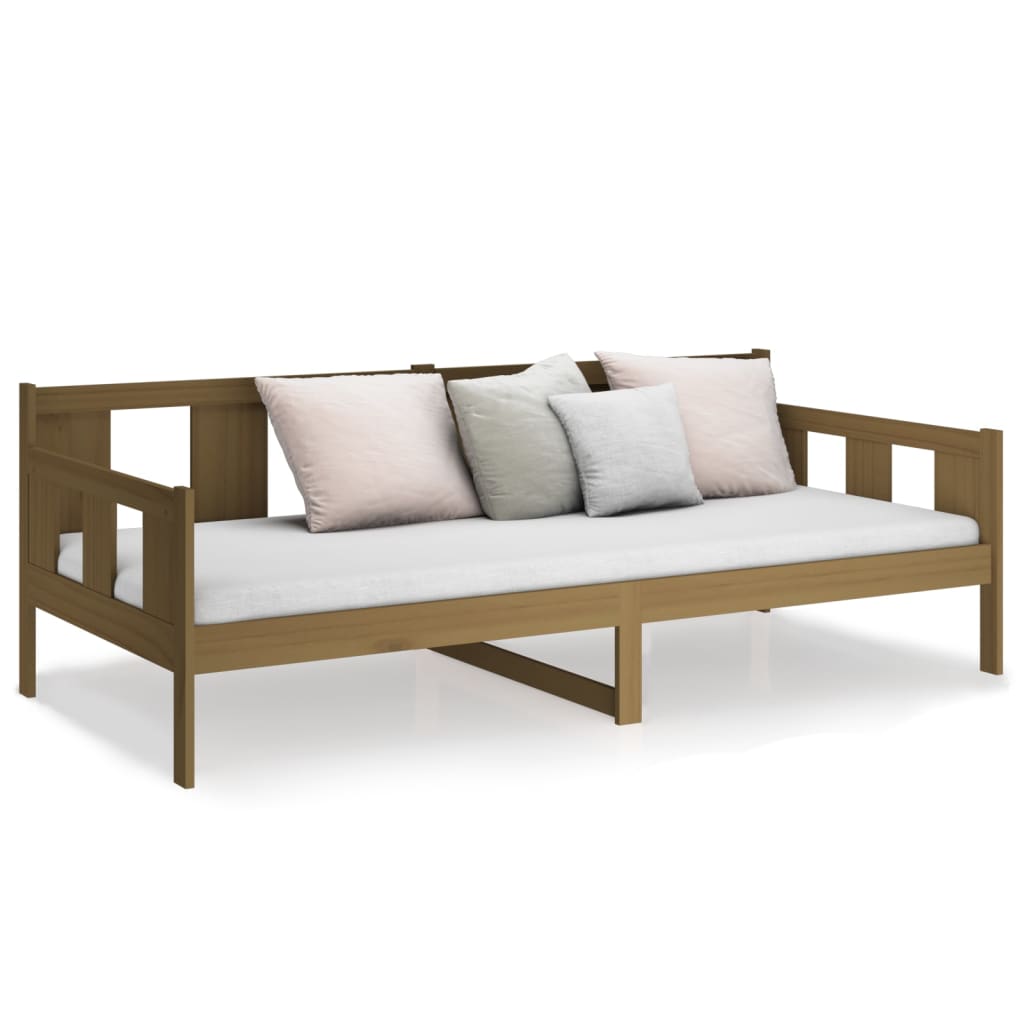 vidaXL Sofá cama madera maciza de pino marrón miel 80x200 cm