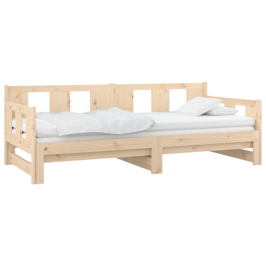 vidaXL Sofá cama extraíble madera maciza de pino 2x(90x200) cm