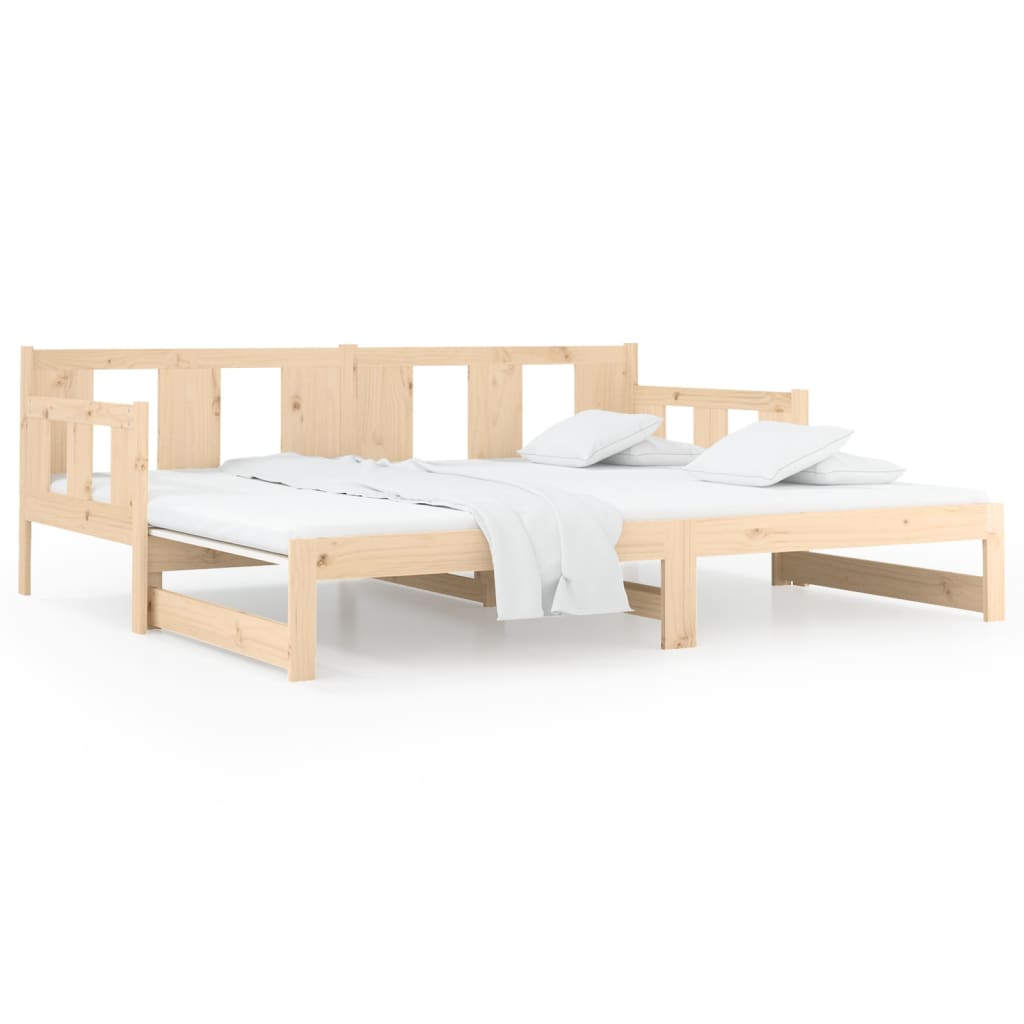 vidaXL Sofá cama extraíble madera maciza de pino 2x(90x200) cm