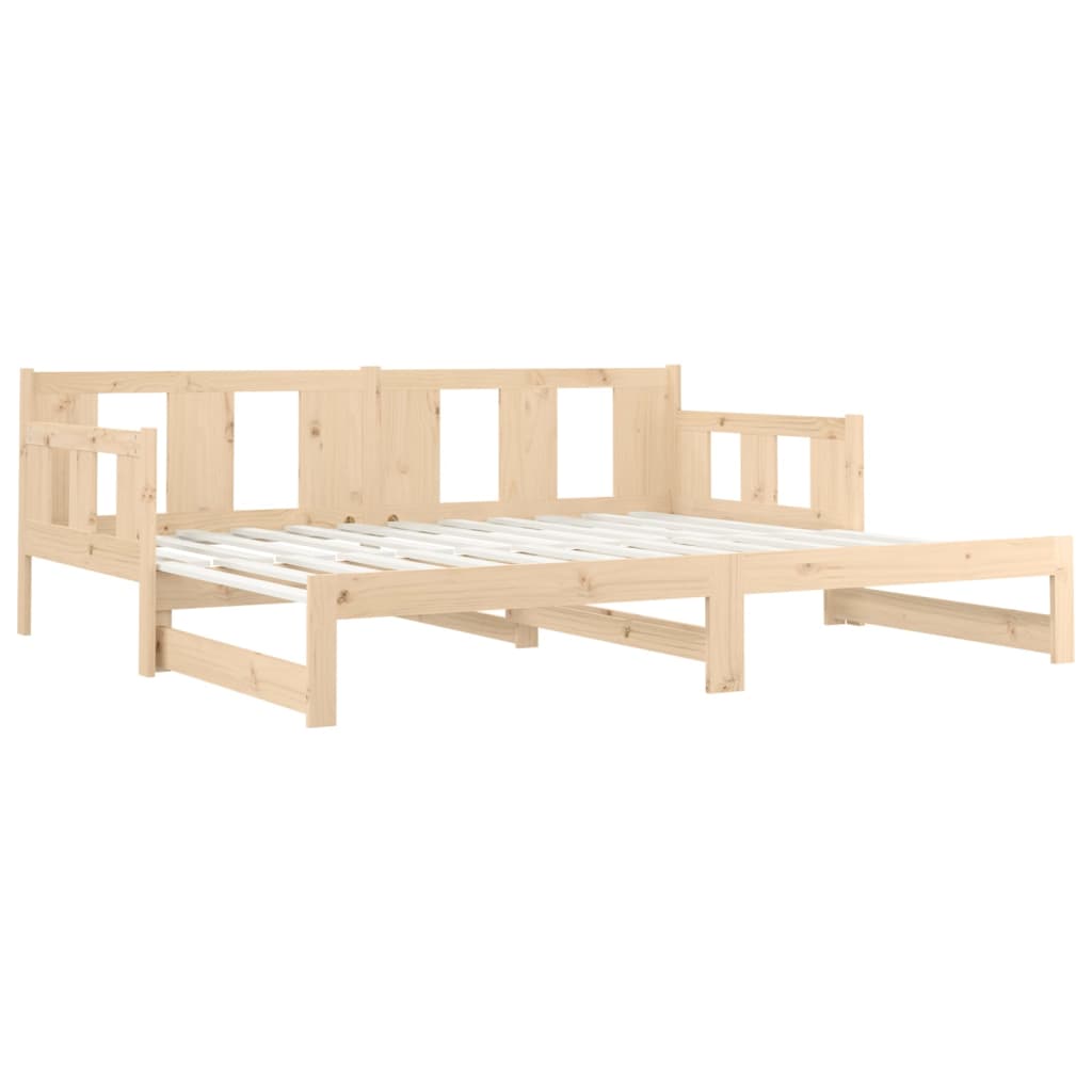 vidaXL Sofá cama extraíble madera maciza de pino 2x(90x200) cm