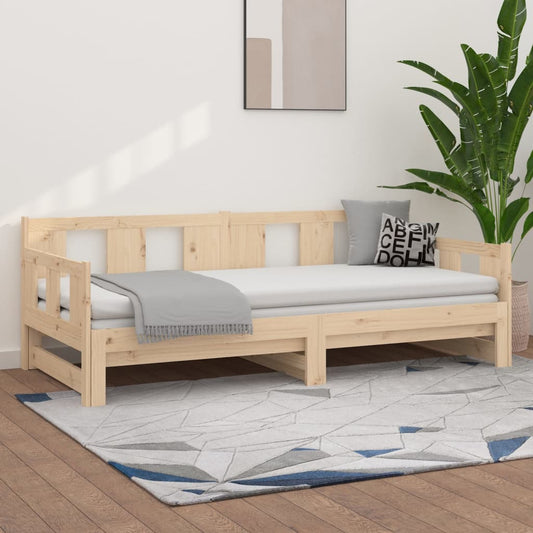 vidaXL Sofá cama extraíble madera maciza de pino 2x(90x200) cm