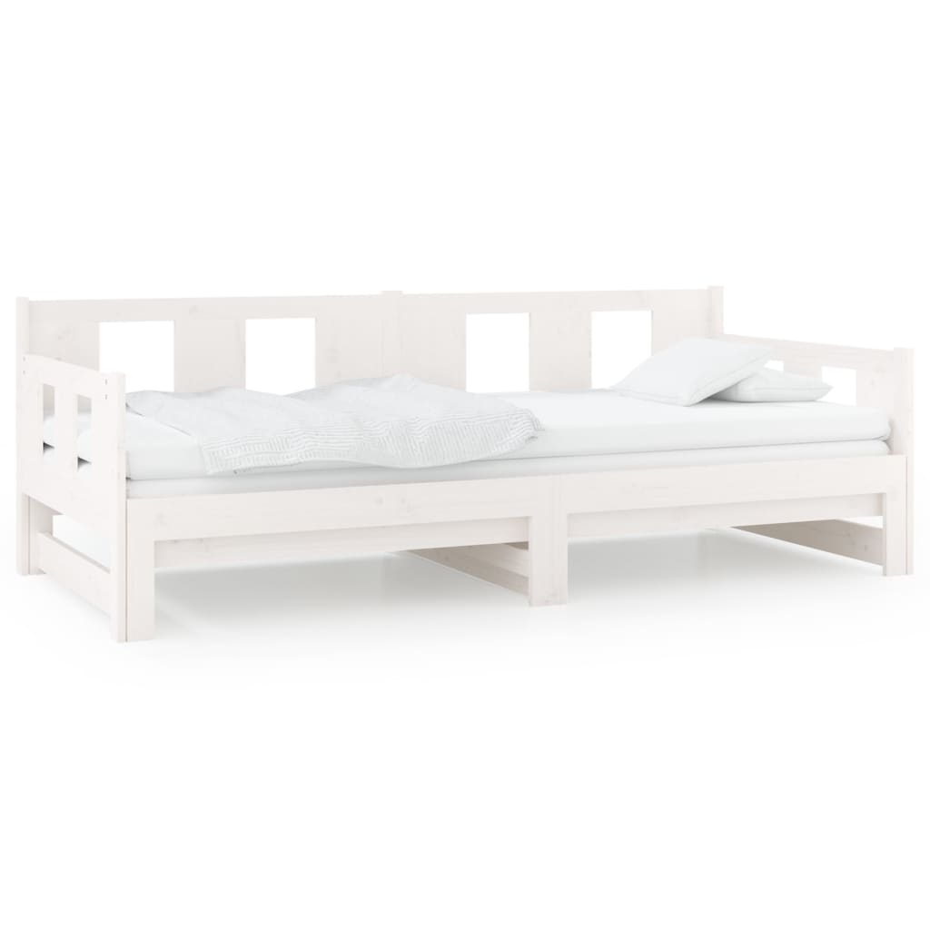 vidaXL Sofá cama extraíble sin colchón blanco 2x(90x190) cm