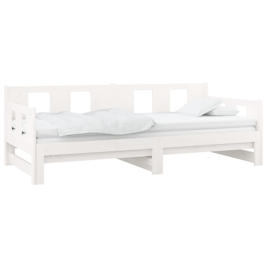 vidaXL Sofá cama extraíble sin colchón blanco 2x(90x190) cm