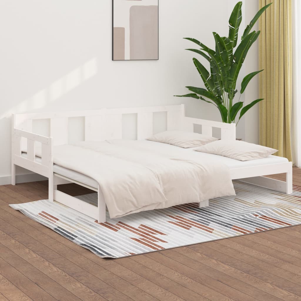 vidaXL Sofá cama extraíble sin colchón blanco 2x(90x190) cm