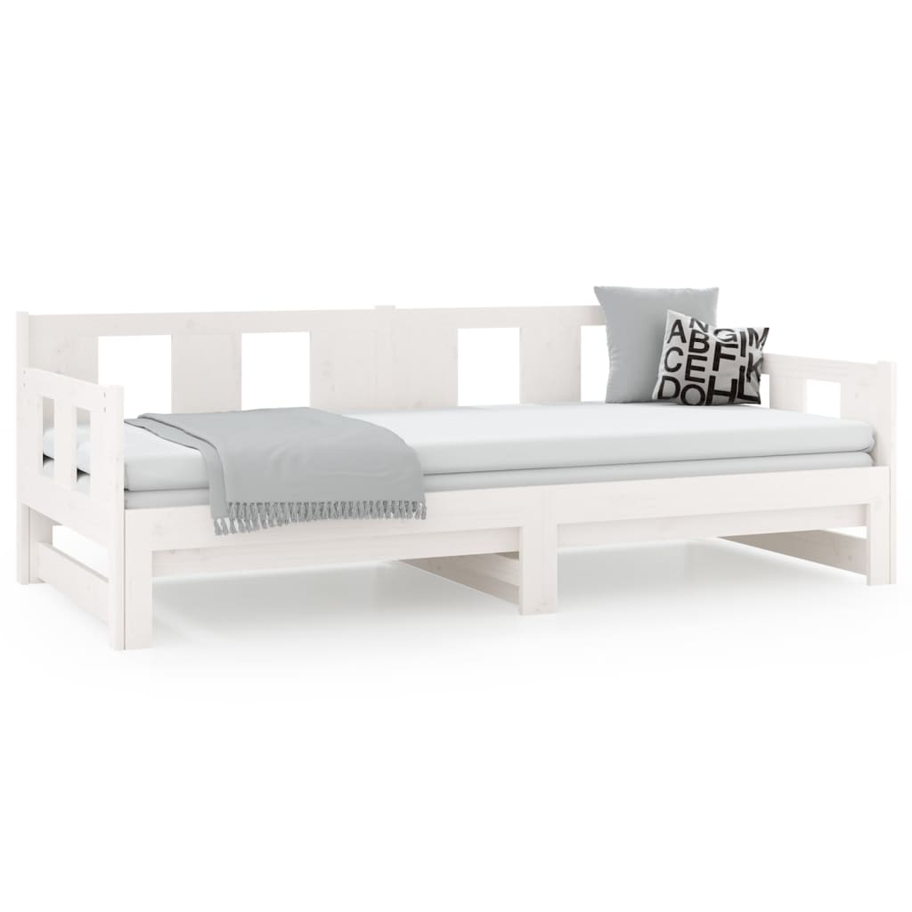 vidaXL Sofá cama extraíble sin colchón blanco 2x(90x190) cm