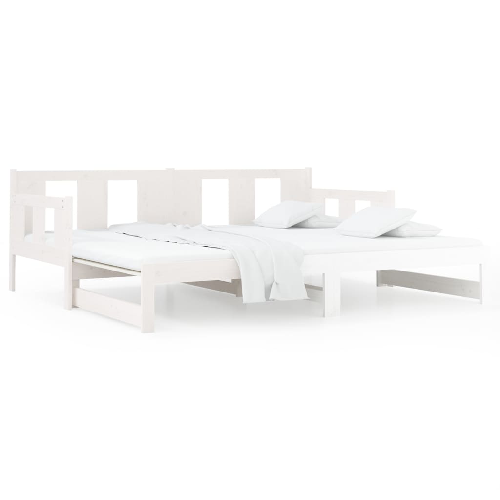 vidaXL Sofá cama extraíble sin colchón blanco 2x(90x190) cm