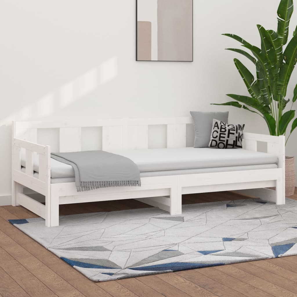 vidaXL Sofá cama extraíble sin colchón blanco 2x(90x190) cm