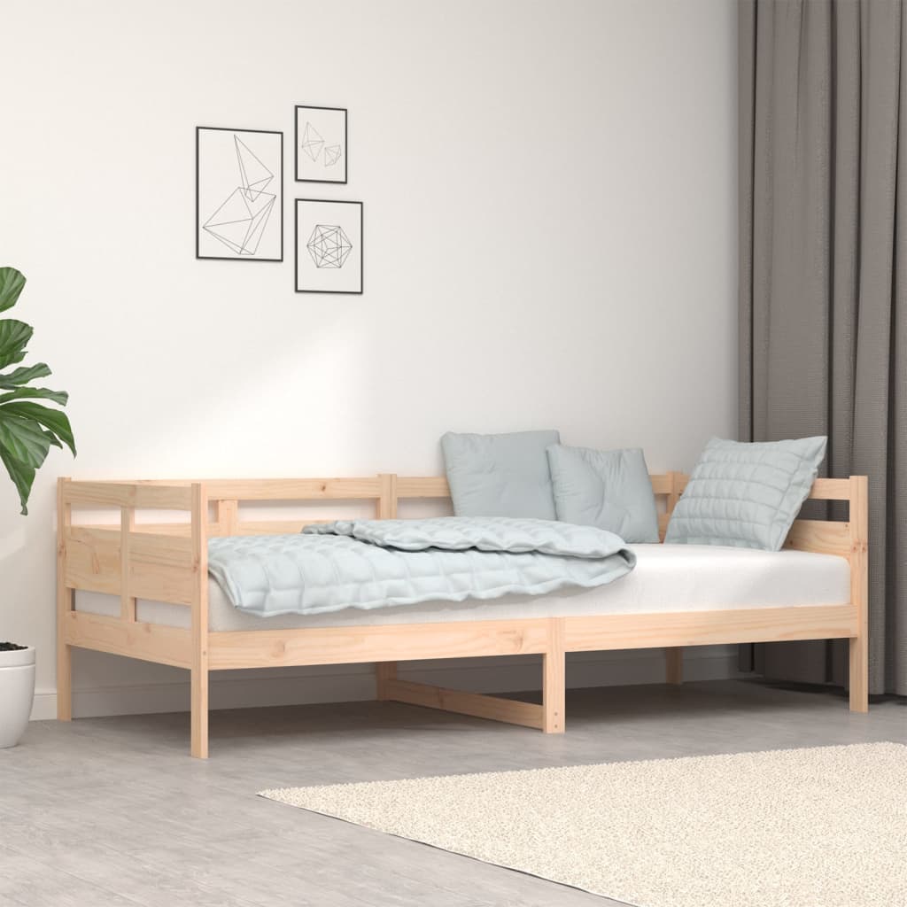 vidaXL Sofá cama sin colchón madera maciza de pino 90x200 cm